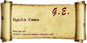 Gyula Emma névjegykártya